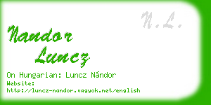 nandor luncz business card
