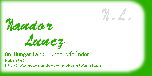 nandor luncz business card